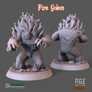fire golem pose 1 - age golems 3dminiature dnd dndcharacter dndminiature tabletop 3dprinting figurine fantasy ttrpg rpg boardgame highdetail games toys miniatures figurines aarakocra 3d print model - Mito3D
