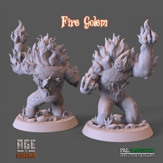 fire golem pose 2 - age golems 3dminiature dnd dndcharacter dndminiature tabletop 3dprinting figurine fantasy ttrpg rpg boardgame highdetail games toys miniatures figurines aarakocra 3d print model - Mito3D