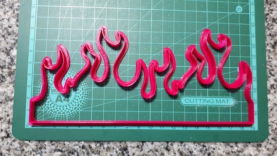 fire outline - cookie cutter stl fondant cold porcelain 3d print model - Mito3D