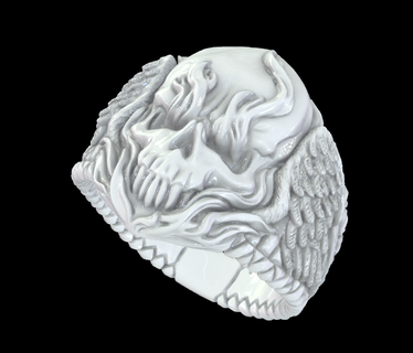 fire skull ring ignite mortality transformation flames impermanence cycles symbolism 3d print model - Mito3D