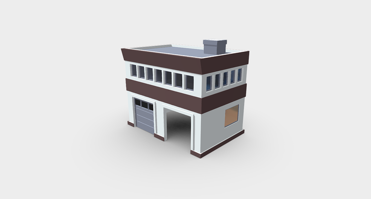 fire station city city-assets game game-assets toy-art places city-props cityscene architecture poly building house home toy houses apartment shop showroom store 3d print model - Mito3D