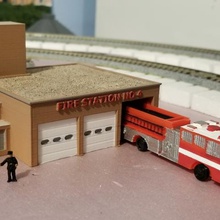 fire station no 4 set architecture model railroad n-scale 3d print model - Mito3D