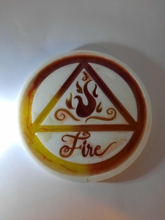 fire symbol coaster elemental resin set witch witchy pagan 3d print model - Mito3D