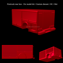 fogo caminhão retaguarda caixa modelo kit personalizadas diecast rc fenda bombeiro vau 3d print model - Mito3D
