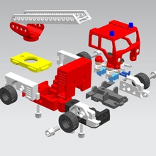 İtfaiye kamyonu parçalara ayırın çeşitli playmobil lego Çift ya da toddler fındık vida oyuncak 3d print model - Mito3D