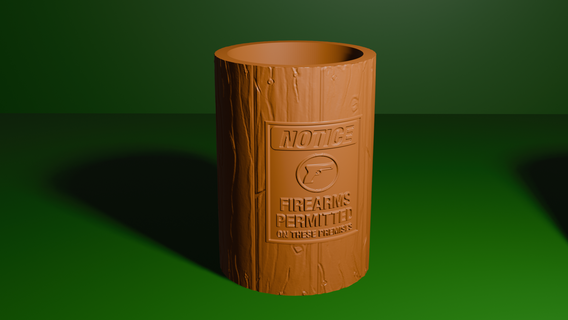 firearms permitted beer koozie 3d print model - Mito3D