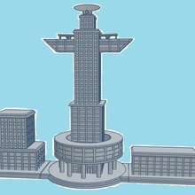 fireball xl5 space city buildings 3d print model - Mito3D