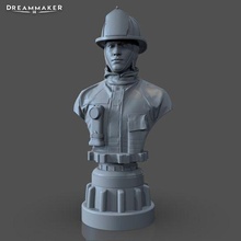 firefighter bust fireman rescue hero emergency flame safety fire safe helmet protection firefighting man male art sculptures 3d print model - Mito3D