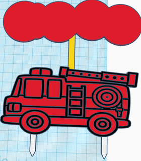 bombeiro chapéu coco conjunto aniversário bombeiros fogo poster festa enfeite 3d print model - Mito3D
