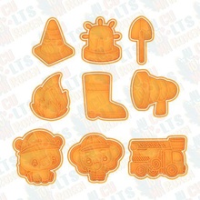 firefighters cookie cutter set 9 3d print model - Mito3D