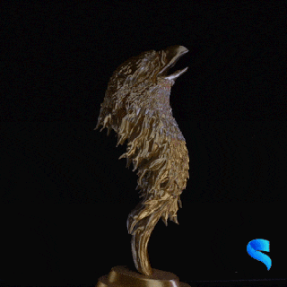 FeueHawk Feuer Vogel Tier Adler Falke Statue Dekor Dekoration 3d print model - Mito3D