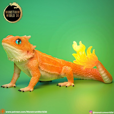 lézard feu grenouille animal lion dargon flexi 3dprint bambulab stl monstre 3d print model - Mito3D