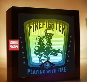 vigile fuoco pompiere luce scatola casa lightbox lampada 3d print model - Mito3D