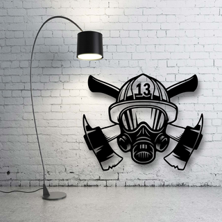 fireman mask wall decoration firefighter fire table helmet 3d print model - Mito3D
