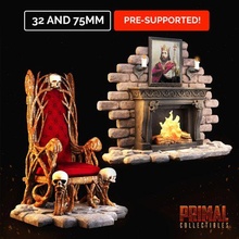 fireplace throne dungeons dragons hero quest art dungeonsanddragons heroquest 3d print model - Mito3D
