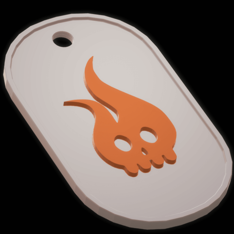 fireskull militare piastra gioielli la collana tag porta chiavi 3D print model - Mito3D