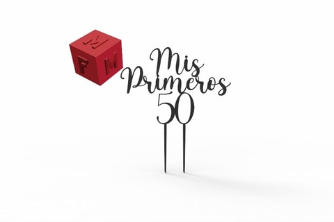 50 Kuchen Topper Caketopper Dekoration fünfzig 50th Geburtstag 3d print model - Mito3D