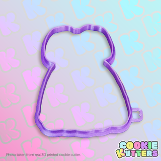 first communion dress cookie cutter mold silhouette kutters kitchen food recipe cookies 3d print contour 3d print model - Mito3D