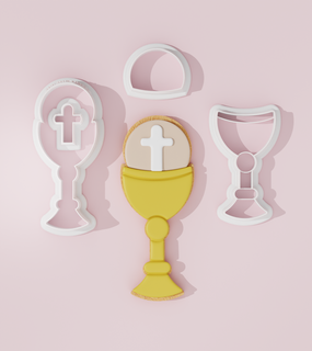 first communion holy grail cookie cutter 3d print model - Mito3D