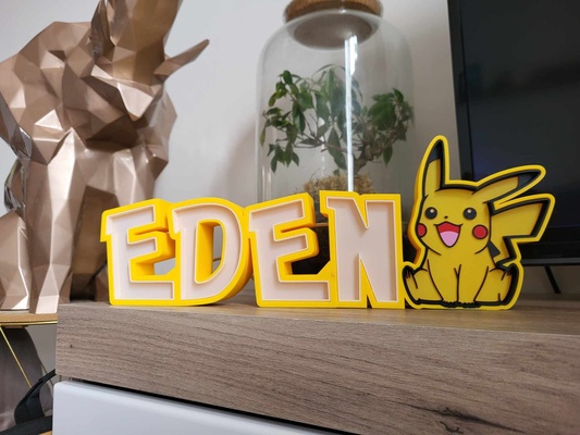 lampe eden pikachu accueil maison first name pok lun 3d print model - Mito3D