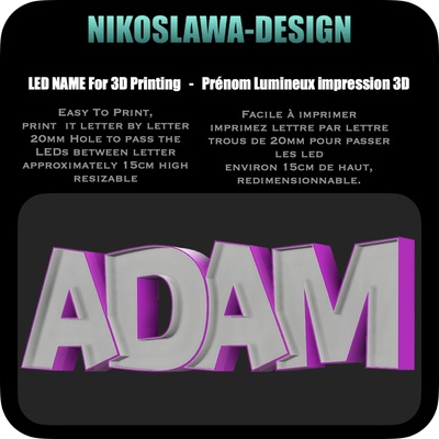 led adam art 3d print model - Mito3D