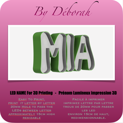 first led mia art 3d print model - Mito3D