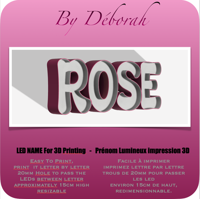 led rose kunst 3d print model - Mito3D