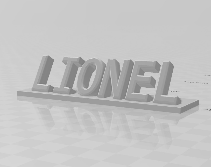 first name 3d relief lionel 3D print model - Mito3D