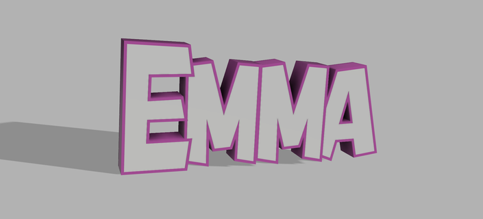 first name lamp emma 3d print model - Mito3D