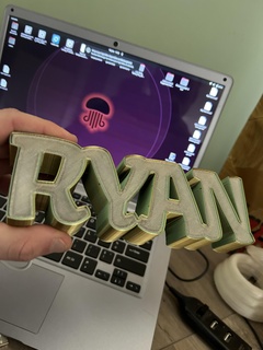 first name light ryan 3d print model - Mito3D