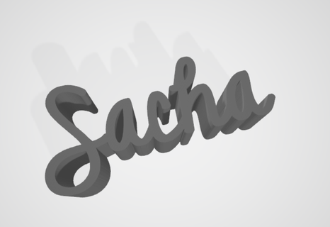 Name Sacha John Romy 3d print model - Mito3D