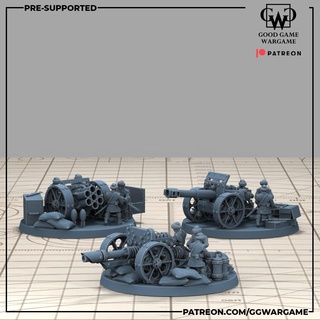né garde artillerie équipes 3 scènes wh40k 3d print model - Mito3D