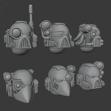 firstborn heads - heavy support team verion game toy accessories warhammer 40k space marine sight heroic scale devastator 3d print model - Mito3D