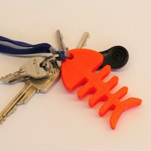 fish-bone key ring art edges fish keyring keychain bones 3d print model - Mito3D