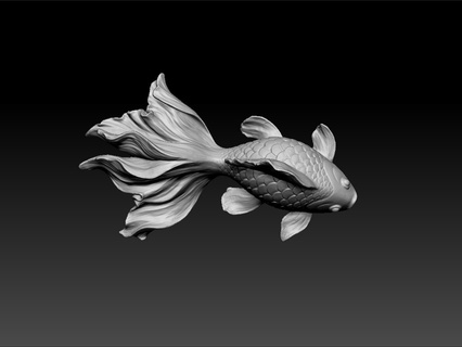 pesce arte scrivania test modello sorprendente animale batte bellissimo carina bello reale 3d print model - Mito3D