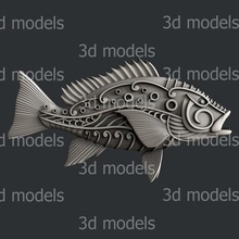 de pescado art Modelos 3d la impresora los huesos magia artcam aspire vcarve 3d print model - Mito3D