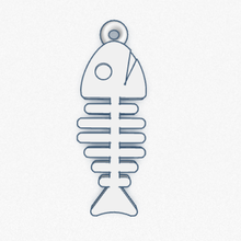 Fisch Knochen Ohrringe Schmuck Ohrring Mode Skelett Meer Geschenk 3d print model - Mito3D