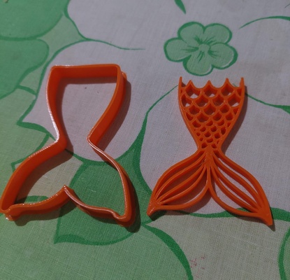 fish cookie cutter cortante cola de pez home stamp cortador pasteleria animal sirena 3d print model - Mito3D