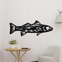 pesce arredamento arte parete scultura decorazione mobilia disegno silhouette black and white 3d print model - Mito3D