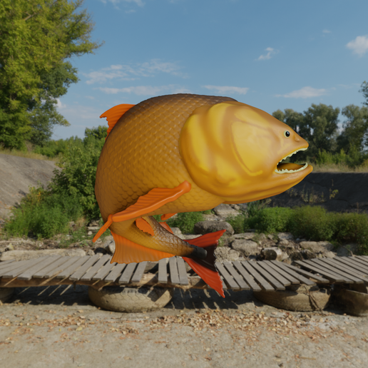 fish dorado rio gold tigre del parana river golden 3D print model - Mito3D