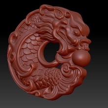 fish dragon pendant 1 jewelry 3d print model - Mito3D