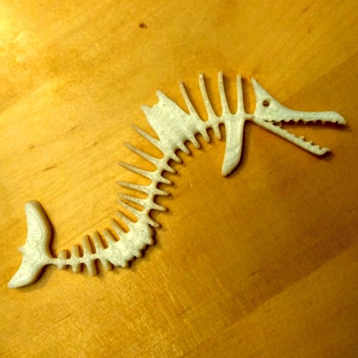 peixes fósseis a arte esun3d dragão o design deco decoração engraçado peixe parar esqueleto 3D print model - Mito3D