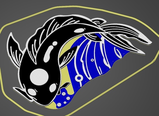 peixe koi chaveiro abotoaduras jjk anime voando yang multicolorido animal arte 3d print model - Mito3D