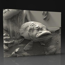 pescado del lago router cnc arte 3d print model - Mito3D