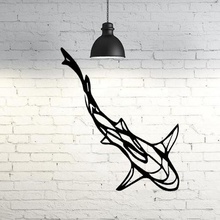 fish line art wall sculpture 2d decoration decor surfing 3d print model - Mito3D