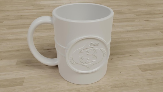 fish mug cup pisces zodiac 3d print model - Mito3D