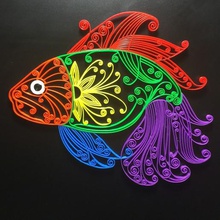 les poissons paperolle style art ornement l'art pariétal 3d print model - Mito3D