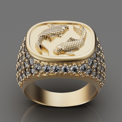 pez anillo joyería joya lux plata oro imprimible 3d modelo tendencia moda diseño zbrush impresión fotos 0 comentarios modelos 3d print model - Mito3D