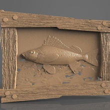 fish river Holz-Rahmen-cnc Kunst 3d print model - Mito3D
