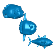 balık Ayarlamak 1 buzdolabı beyaz tahta mıknatıslar mıknatıs Deniz yaşamı dekor 3d print model - Mito3D